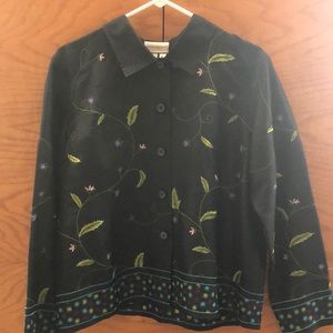 NWT Coldwater Creek  Embroidered Silk Blouse - PL